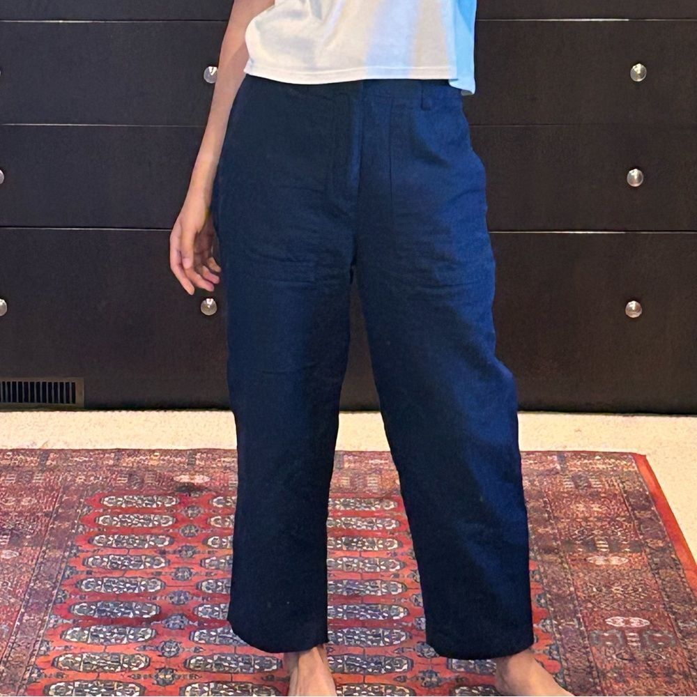 Banana Republic Cotton Linen Dark Blue Trousers size 4